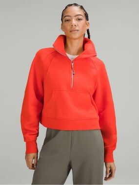 Lululemon Scuba Oversized Funnel Neck Half-Zip NWT Size M/L Solar Orange